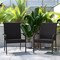 Flash Furniture Black Stacking Wicker Patio Armchairs, PK 2 2-TW-3WBE073-BK-GG - alternate 1